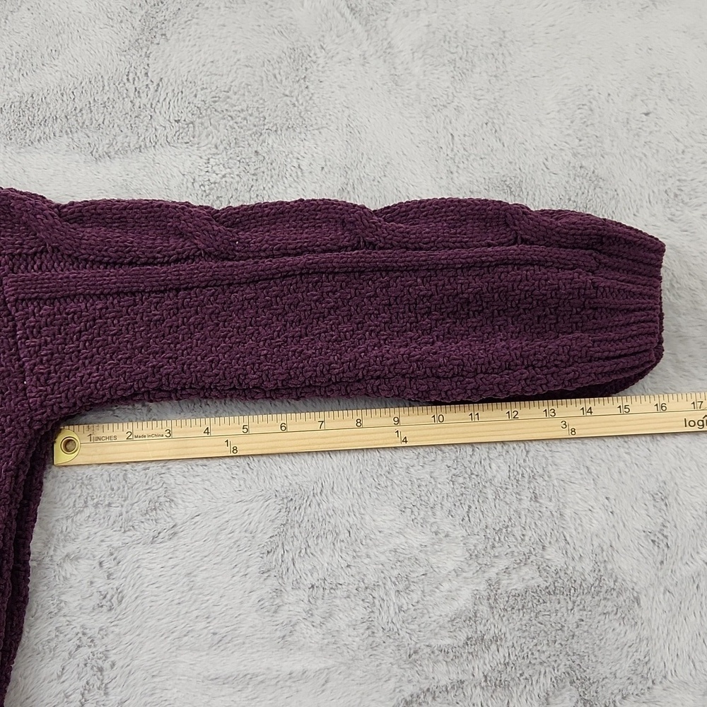 Seven7 Chunky Knit Sweater Women’s Small Purple Turtleneck Cable Knit Cozy - Picture 12 of 12
